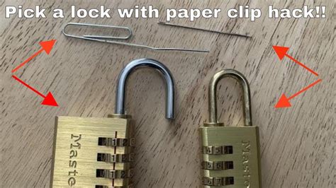 how to pick a combination lock|pick a lock with a paperclip.